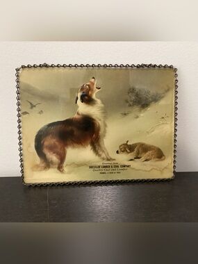 Antique framed lenticular 3-D shifting image promotional calender cover photo